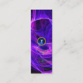 CRAZY PHOTON MONOGRAM blauw Mini Visitekaartje (Achterkant)