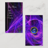 CRAZY PHOTON MONOGRAM blauw paars Visitekaartje (Voorkant / Achterkant)