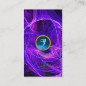 CRAZY PHOTON MONOGRAM blauw paars Visitekaartje (Achterkant)