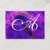 CRAZY PHOTON monogram Levendig zwart roze Visitekaartje (Achterkant)