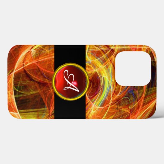 CRAZY PHOTON RED RUBY GEM STONE MONOGRAM Case-Mate iPhone CASE (Achterkant (horizontaal))