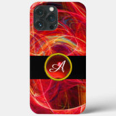 CRAZY PHOTON RED RUBY GEM STONE MONOGRAM Case-Mate iPhone CASE (Achterkant)