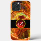 CRAZY PHOTON RED RUBY GEM STONE MONOGRAM Case-Mate iPhone CASE (Achterkant)