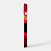CRAZY PHOTON RED RUBY GEM STONE MONOGRAM iPhone 15 HOESJE (Linkerkant)