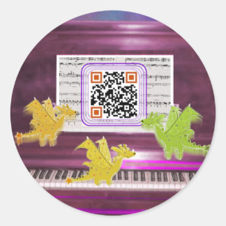 Crazy Piano Dragons zeggen hebben een geweldige da Ronde Sticker