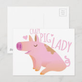 Crazy Pig Lady Briefkaart (Voorkant / Achterkant)