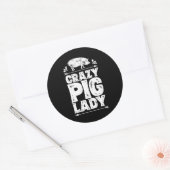Crazy Pig Lady Funny Farmer Boerderij Dierenvriend Ronde Sticker (Envelop)