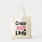 Crazy Pig Lady grappig varken Tote Bag (Voorkant)