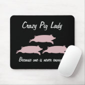 Crazy Pig Lady Mousepad Muismat (Met muis)