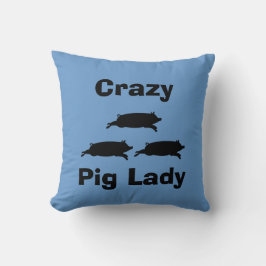 Crazy Pig Lady Pillow Kussen