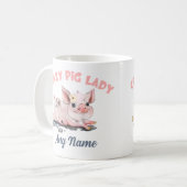 Crazy Pig Mok, Pig Lover Mok, Persoonlijke Gift Koffiemok (Voorkant links)