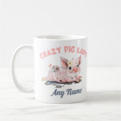 Crazy Pig Mok, Pig Lover Mok, Persoonlijke Gift Koffiemok (Links)