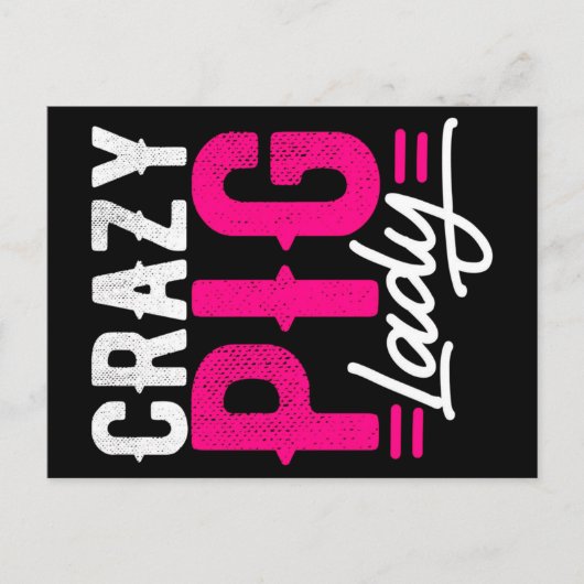Crazy Pig | Vrouwe landbouw | Cute Gift Feestdagenkaart (Voorkant)
