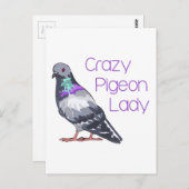 CRAZY PIGEON LADY BRIEFKAART (Voorkant / Achterkant)