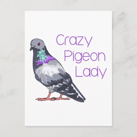 CRAZY PIGEON LADY BRIEFKAART (Voorkant)
