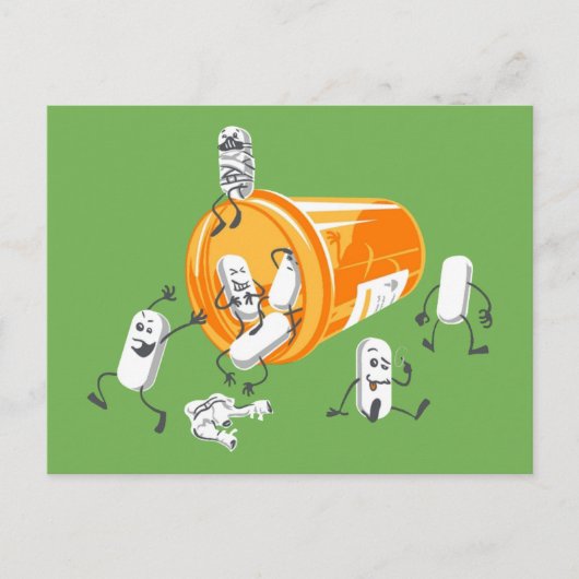 Crazy pills briefkaart (Voorkant)