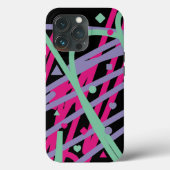 Crazy Pink Paars Pattern Aqua Triangle Circ Case-Mate iPhone Case (Achterkant)