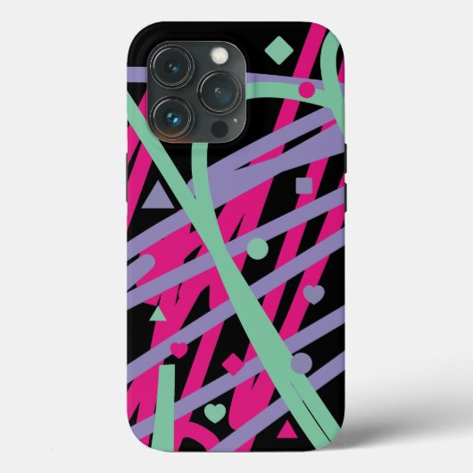 Crazy Pink Paars Pattern Aqua Triangle Circ Case-Mate iPhone Case (Achterkant)