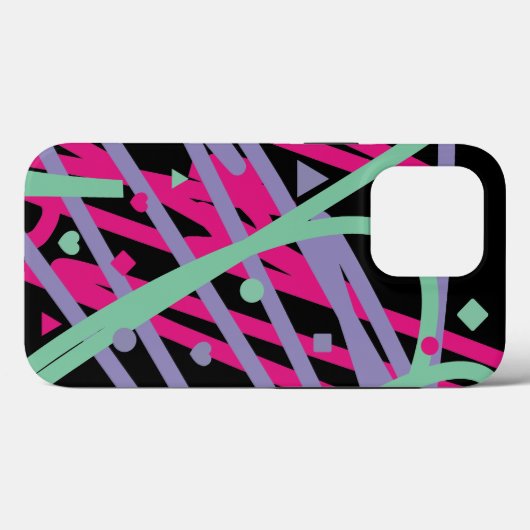Crazy Pink Paars Pattern Aqua Triangle Circ Case-Mate iPhone Case (Achterkant (horizontaal))