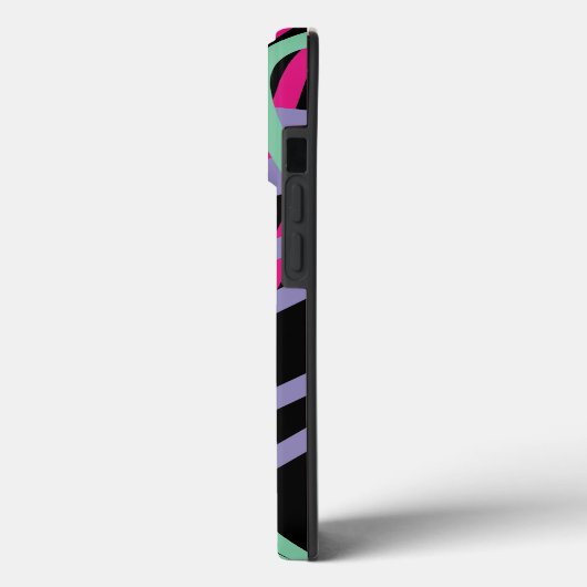 Crazy Pink Paars Pattern Aqua Triangle Circ Case-Mate iPhone Case (Achterkant / Links)