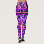 Crazy Pink & Paarse Hoge Kwaliteit Vrouwen Leggings (Achterkant)