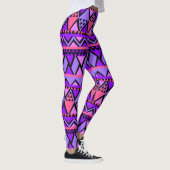 Crazy Pink & Paarse Hoge Kwaliteit Vrouwen Leggings (Rechts)