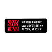 Crazy Pistool Activist in het rood Etiket (Voorkant)