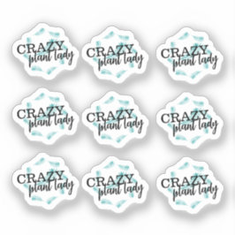 Crazy Plant Lady Blad Krans Sticker Set