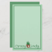 Crazy Plant Lady Briefpapier (Voorkant / Achterkant)