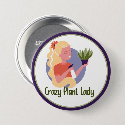 Crazy Plant Lady Button (Voorkant /achterkant)