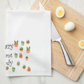 "Crazy Plant Lady" Cactus Kitchen Towel Theedoek (Quarter Fold)