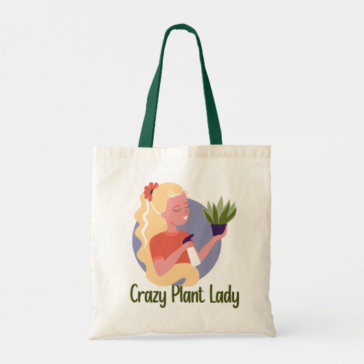 Crazy Plant Lady Canvas tas (Achterkant)