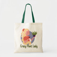 Crazy Plant Lady Canvas tas