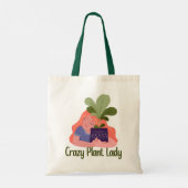 Crazy Plant Lady Canvas tas (Achterkant)