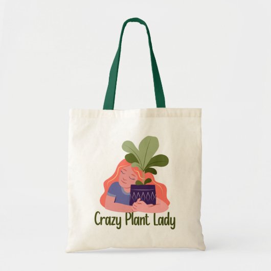Crazy Plant Lady Canvas tas (Voorkant)