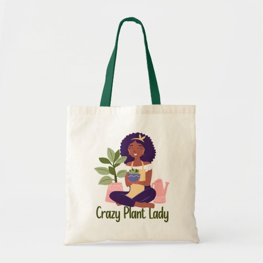 Crazy Plant Lady Canvas tas (Voorkant)