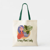 Crazy Plant Lady Canvas tas (Achterkant)