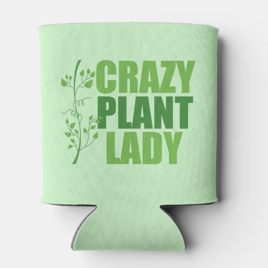 Crazy Plant Lady Cute Green Botanist Blikjeskoeler (Achterkant)