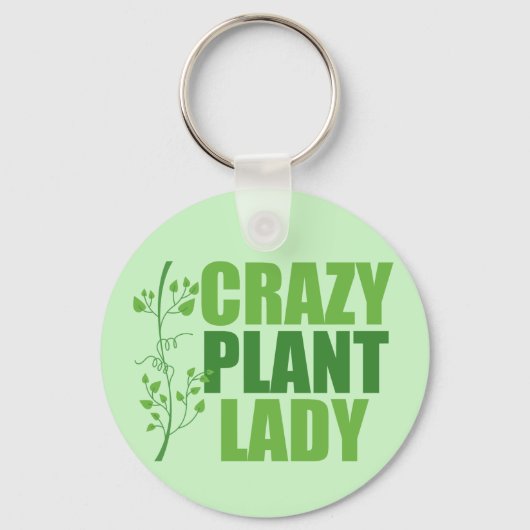 Crazy Plant Lady Cute Green Botanist Sleutelhanger (Voorkant)
