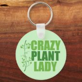 Crazy Plant Lady Cute Green Botanist Sleutelhanger (Achterkant)