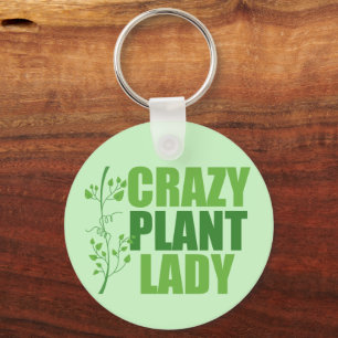 Crazy Plant Lady Cute Green Botanist Sleutelhanger