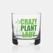 Crazy Plant Lady Cute Green Botanist Whisky Glas (Voorkant)