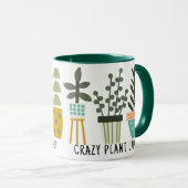 Crazy Plant Lady Fun Potted Planten Groen Mok (Voorkant rechts)