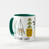 Crazy Plant Lady Fun Potted Planten Groen Mok (Voorkant links)