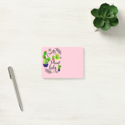 Crazy Plant Lady Funny Cactus Post-it® Notes (Kantoor)