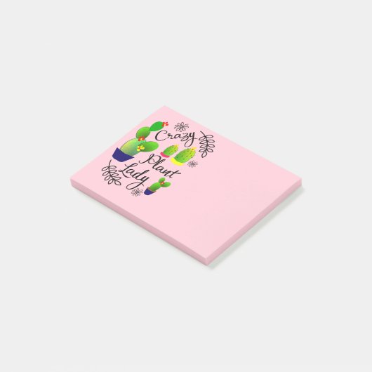 Crazy Plant Lady Funny Cactus Post-it® Notes (Schuin)