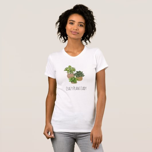 Crazy Plant Lady Funny T-shirt (Voorkant volledig)