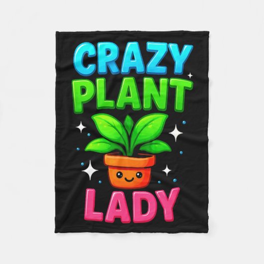 Crazy Plant Lady Gardening Funny Gardeners Men Wom Fleece Deken (Voorkant)