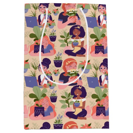 Crazy Plant Lady Gift Bag Medium Cadeauzakje (Voorkant)