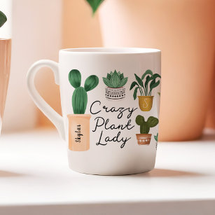 Crazy Plant Lady   Grafische Waterverf Potentiële  Koffiemok